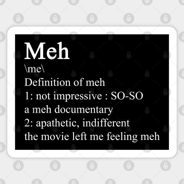 What does meh mean top
